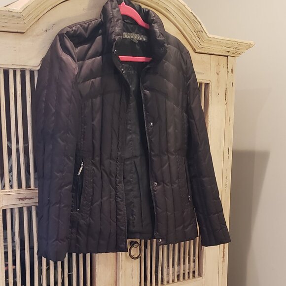 Kenneth Cole Reaction Black Down Fitted Puffer Jacket - Picture 2 of 10